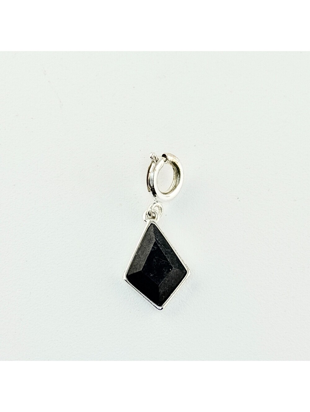 Bomb Party Charm - Black Onyx on Silver Plating